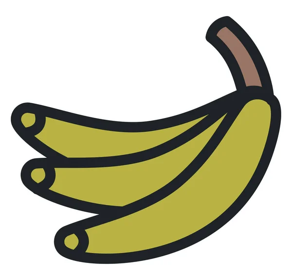 Banana Amarela Ilustração Sobre Fundo Branco — Vetor de Stock