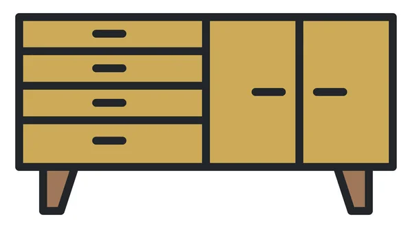 Schrank Aus Holz Illustration Auf Weißem Hintergrund — Stockvektor