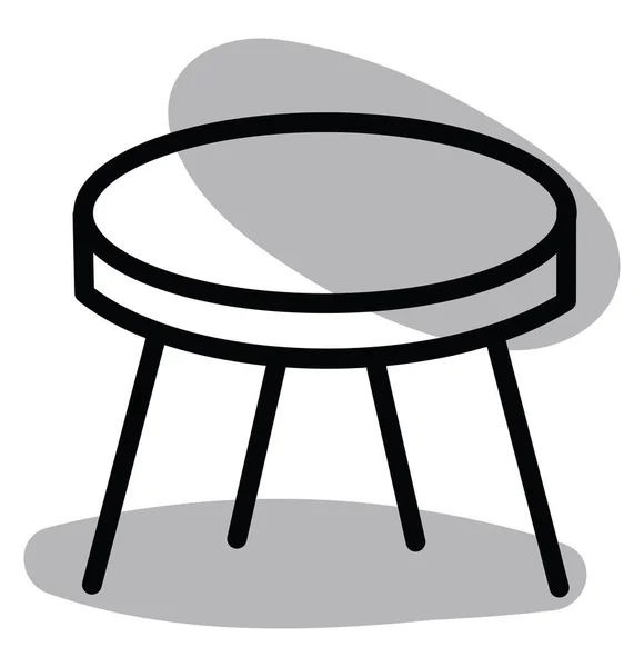 Μαύρη Απλή Καρέκλα Εικονογράφηση Λευκό Φόντο — Διανυσματικό Αρχείο