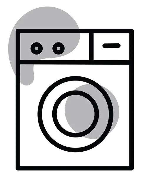 Black Washing Machine Illustration White Background — Stock Vector