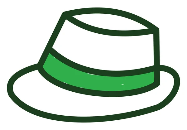 Chapeau Homme Affaires Vert Illustration Sur Fond Blanc — Image vectorielle