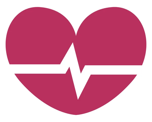 Pinkfarbener Herzschlag Illustration Auf Weißem Hintergrund — Stockvektor