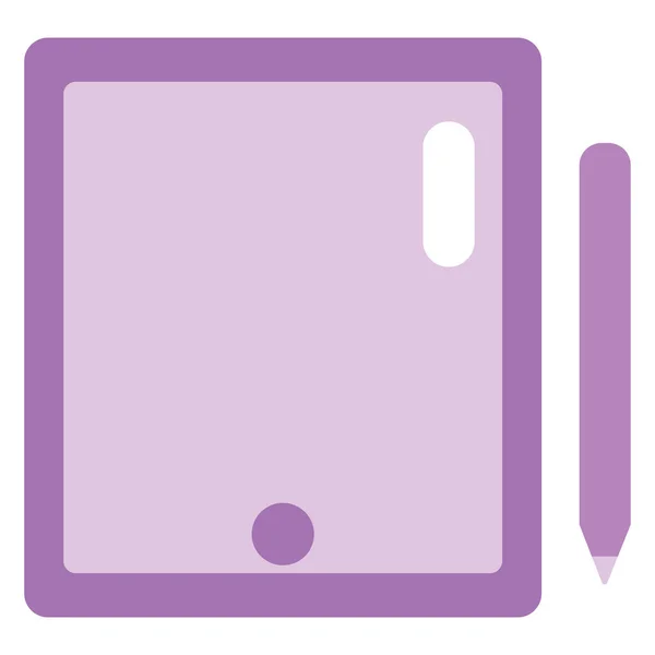 Фіолетовий Планшет Ілюстрація Білому Тлі — стоковий вектор