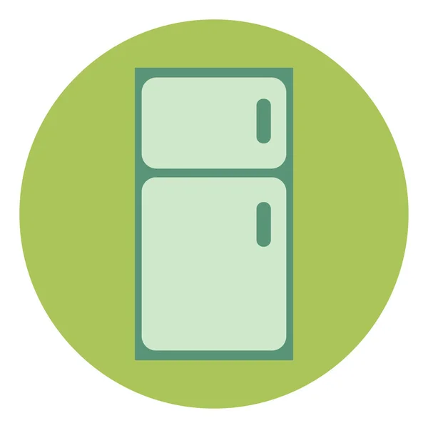 Refrigerador Verde Ilustración Sobre Fondo Blanco — Vector de stock