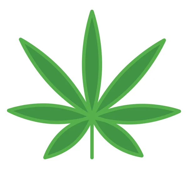 Marihuana Yaprağı Resim Beyaz Arka Planda — Stok Vektör
