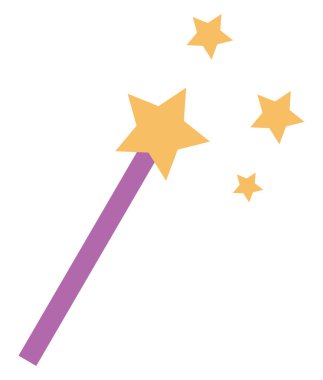 Sihirli değnek, illüstrasyon, beyaz arka planda.