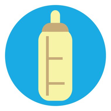 Süt şişesi, illüstrasyon, beyaz arka plan.