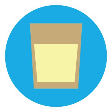 Beyaz arka planda bir bardak süt, illüstrasyon..