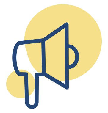 Megafonu, illüstrasyonu beyaz arkaplana ayarla.