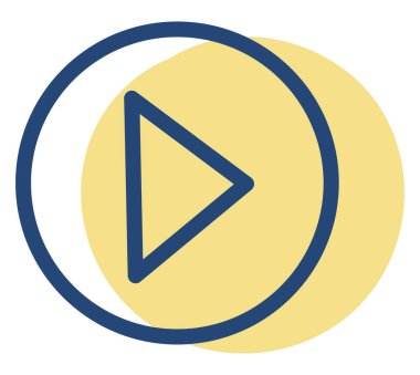 Beyaz arkaplanda oynat düğmesi, illüstrasyon.