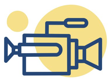 Beyaz arka planda eski video ekipmanları, illüstrasyon.