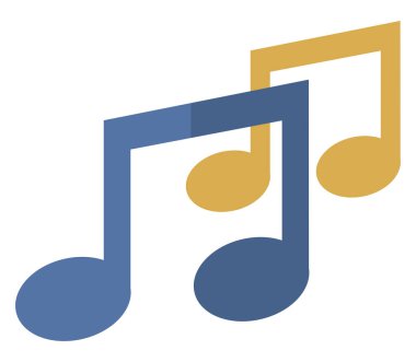 Beyaz arkaplan üzerinde müzik notaları, illüstrasyon.