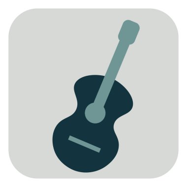 Mavi gitar, illüstrasyon, beyaz arka plan.