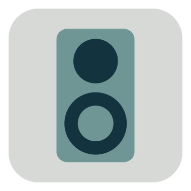 Müzik hoparlörü, illüstrasyon, beyaz arkaplan.