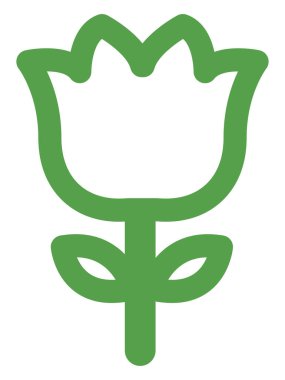 Yeşil zambak çiçeği, beyaz arkaplanda çizimler..