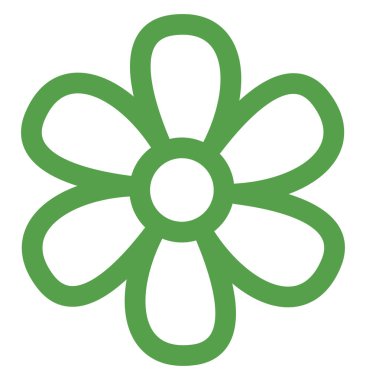 Yeşil çiçek, illüstrasyon, beyaz arkaplanda.