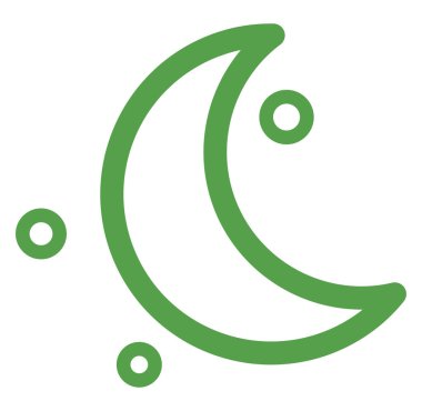 Genç yeşil ay, beyaz bir arka planda..