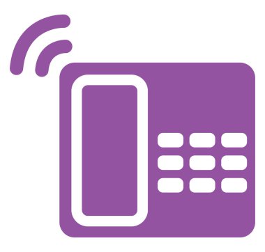 Telefon kürsüde, resim, beyaz arka planda..