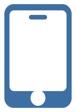 Mavi cep telefonu, resim, beyaz arka planda..