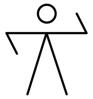 Beyaz bir arka planda piktogramcı dans ediyor..