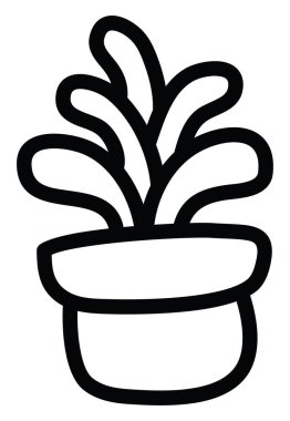 Çömlekte bahar çiçeği, beyaz arka planda illüstrasyon..