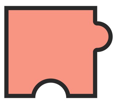 Koyu turuncu yapboz, beyaz arkaplan..