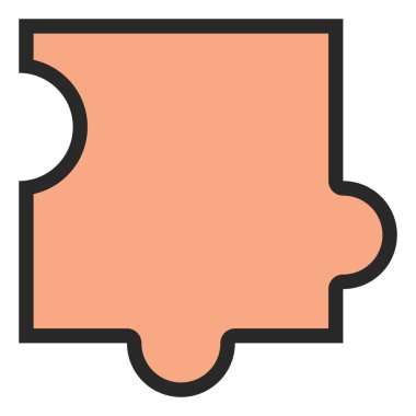 Beyaz arkaplanda turuncu bulmaca, illüstrasyon.