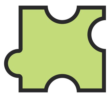 Beyaz arkaplanda yeşil ızgara yapboz, illüstrasyon.