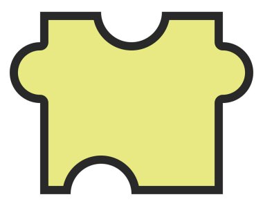 Beyaz arkaplanda sarı şifreli bulmaca parçası, illüstrasyon.