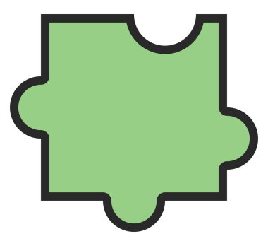 Beyaz arka planda yeşil yapboz, çizim.