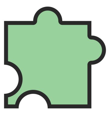 Beyaz arkaplanda açık yeşil bir bulmaca, resimleme.