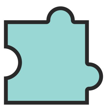 Bulmacanın mavi ıvır zıvır parçası, resim, beyaz arkaplanda.