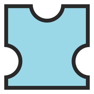 Beyaz arkaplanda mavi ızgara yapboz, illüstrasyon.