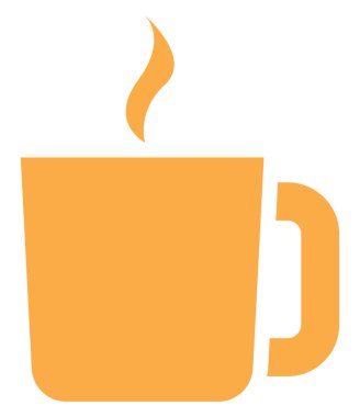 Beyaz arka planda bir fincan sıcak çay, resimleme..