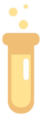 Beyaz zemin üzerinde kimyasal cam tüp, illüstrasyon..