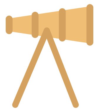 Altın teleskop, illüstrasyon, beyaz arka plan.