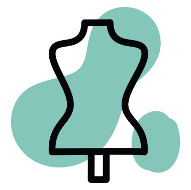 Beyaz bir arkaplanda manken dikme, illüstrasyon.