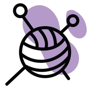 Mor dikiş ipliği, illüstrasyon, beyaz arkaplanda..