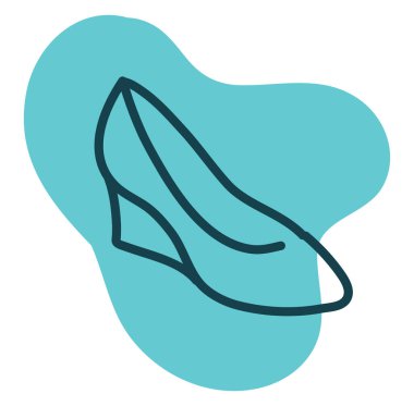 Beyaz arkaplanda platformlu, resimli ayakkabılar.