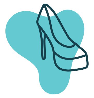 Topuklu ayakkabılar, çizimler, beyaz bir arka plan..