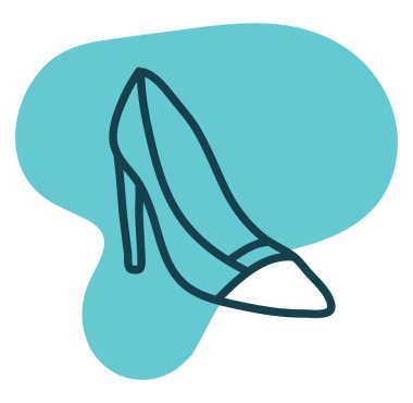 Topuklu ayakkabılar, resim, beyaz bir arka plan..