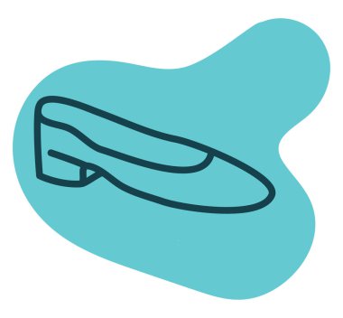 Minimum topuklu ayakkabılar, resimleme, beyaz arka planda.