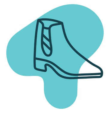 Ayak bileği çizmeleri, çizimler, beyaz bir arka plan..