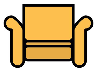 Beyaz arka planda, yaslanmış sandalye, illüstrasyon..