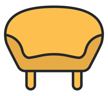 Rahim sandalyesi, beyaz bir arka planda çizim..