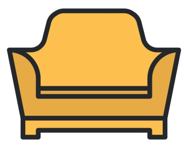 Beyaz arka planda aksanlı sandalye, resimleme.