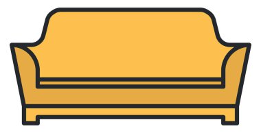 Beyaz arka planda Cabriole kanepe, resimleme.