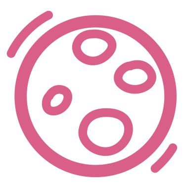 Pembe ay, beyaz arkaplanda çizimler..