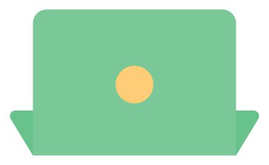 Yeşil dizüstü bilgisayar, resim, beyaz arka plan.