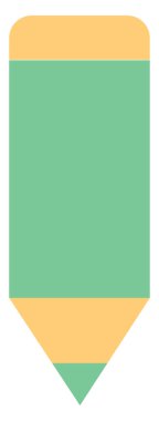 Yeşil kalem, resim, beyaz arka plan.